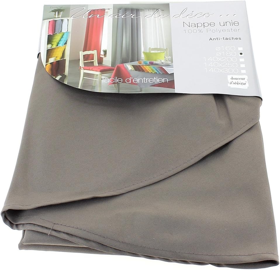 Nappe rectangle - Essentiel uni taupe - 140x250 cm - polyester