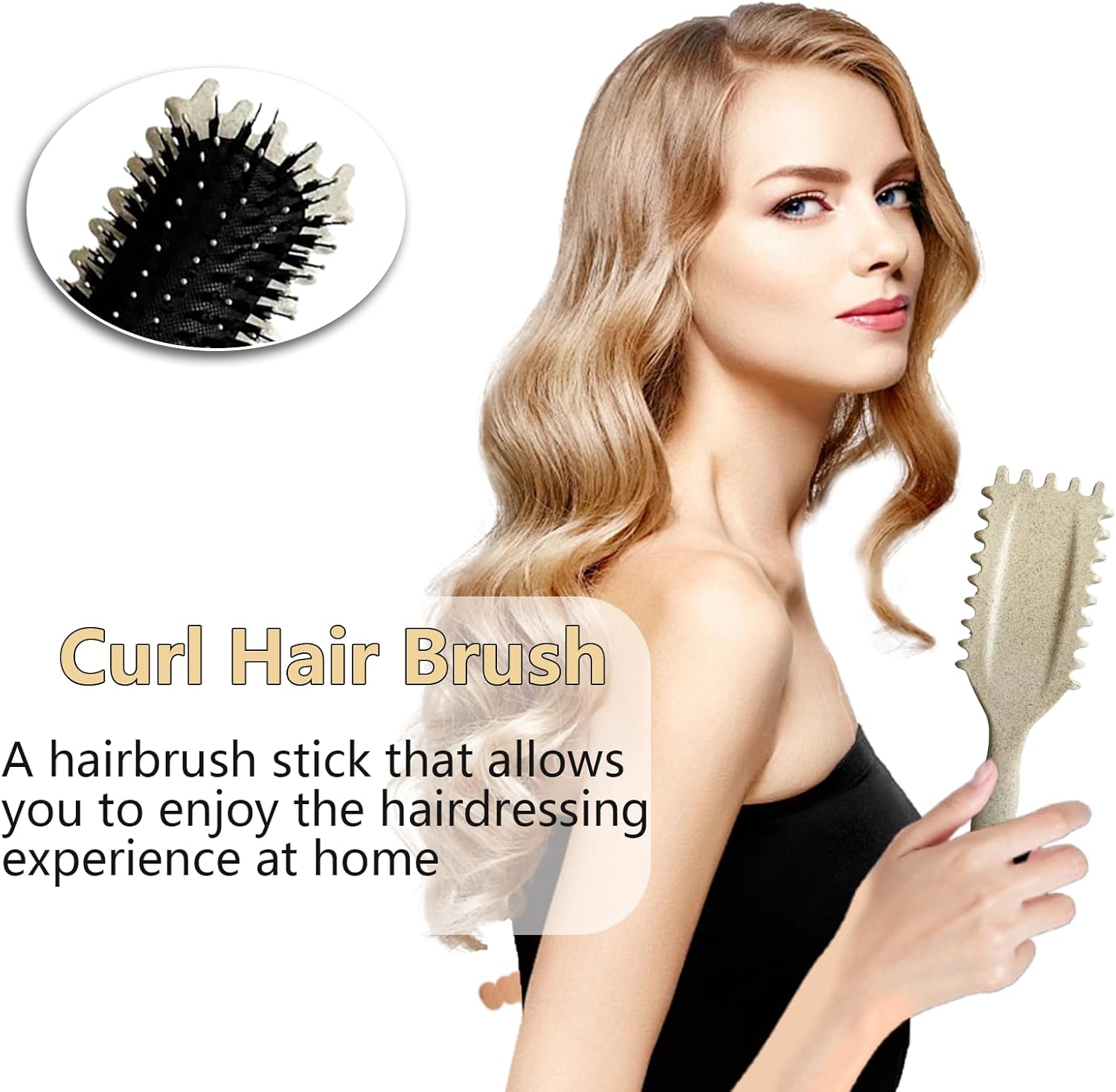 Brosse coiffante - boucles définies - 24cm - modèle beige, anti-frisottis