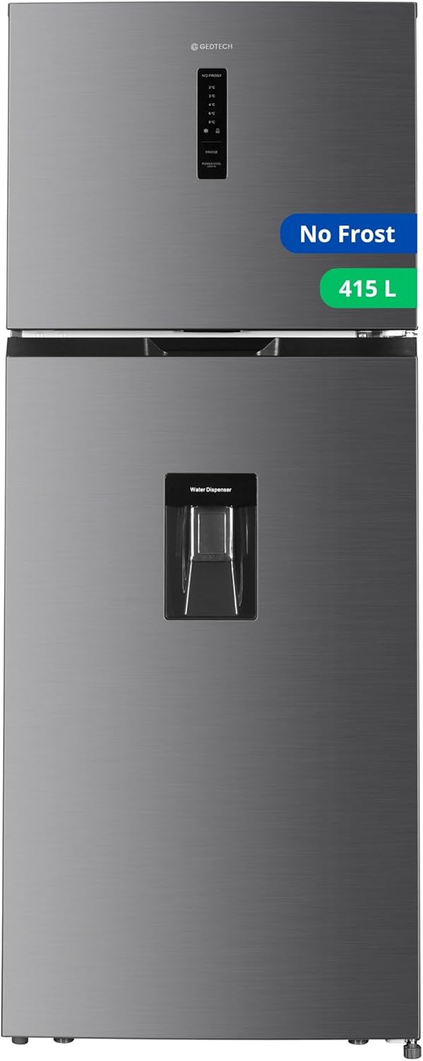 GEDTECH - Réfrigérateur combiné inox, 415L, No Frost, eau - GDP415NFIX