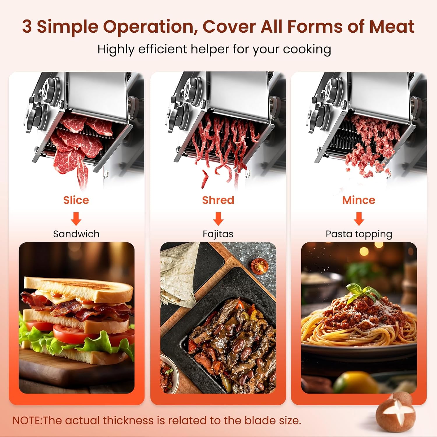 NEWTRY - trancheuse électrique professionnelle 5mm, acier inox, 850W, coupe viande, NEWTRY850W