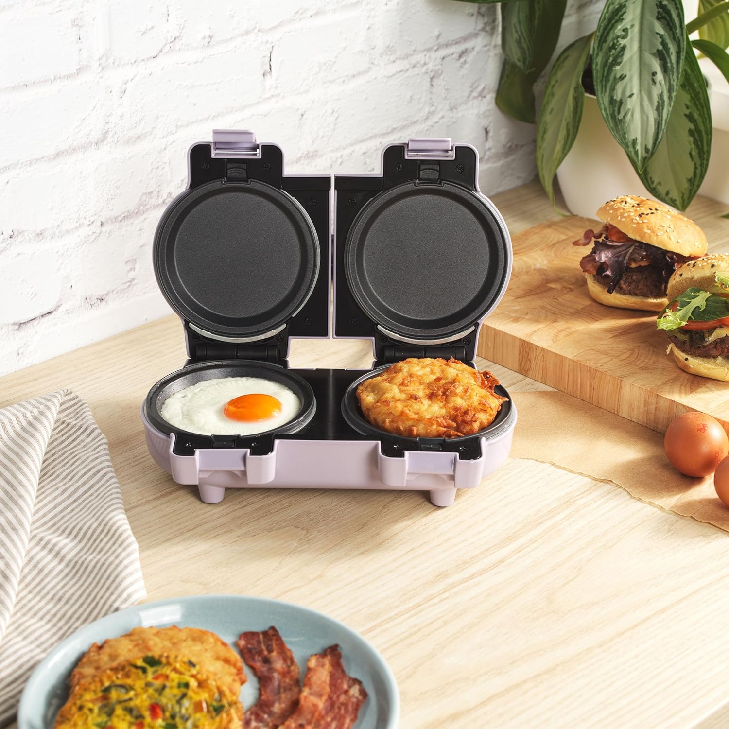 Giles & Posner - Double Waffle Maker - compact - plaques antiadhésives amovibles