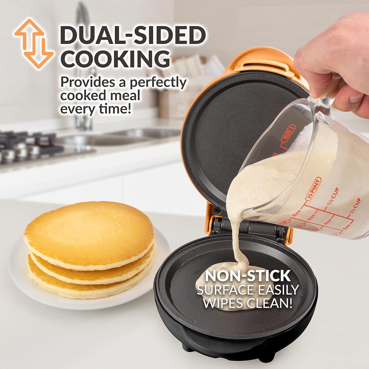 Nostalgia - MyMini Griddle - compacte - 550W, antiadhésif, orange