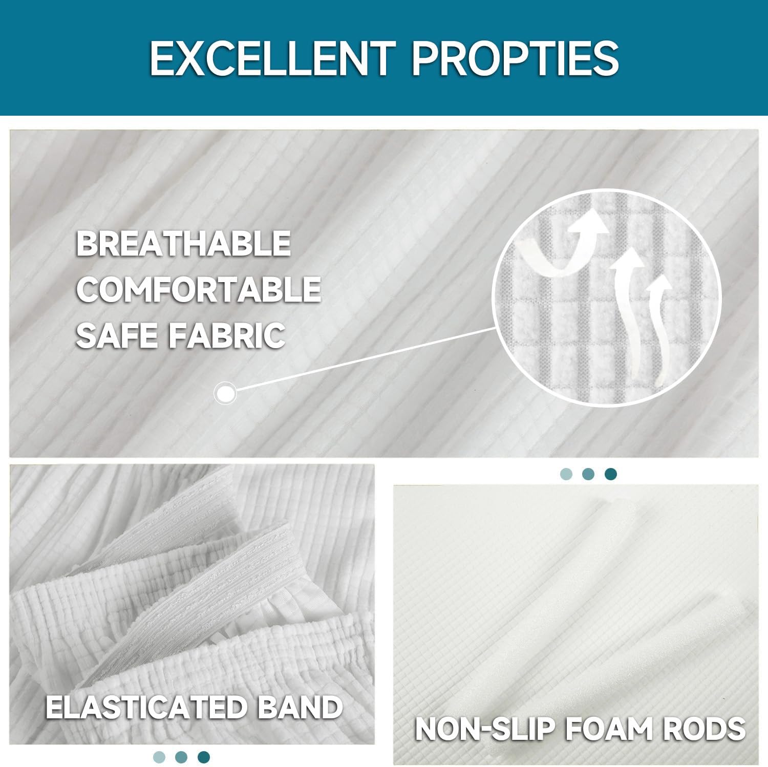 Housse canapé 2 places - extensible, lavable, antidérapante, blanc