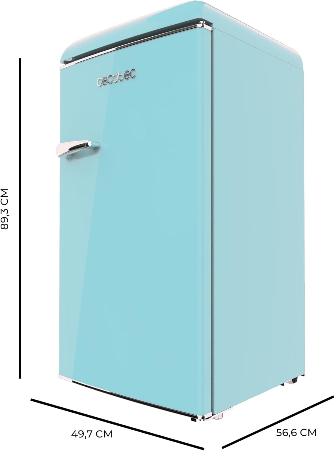 Cecotec - Mini Frigo Retro Bolero Coolmarket - 89,3x48,7cm - 95L, Classe E, Bleu - TT Origin 103