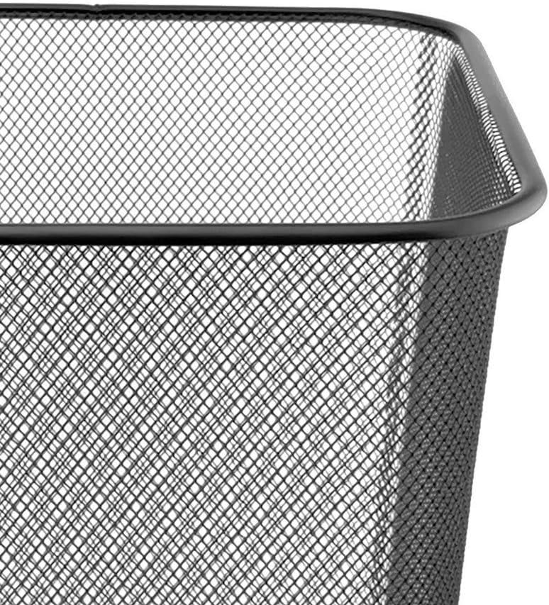 D.RECT - Poubelle bureau treillis métal 18L - noire, résistante