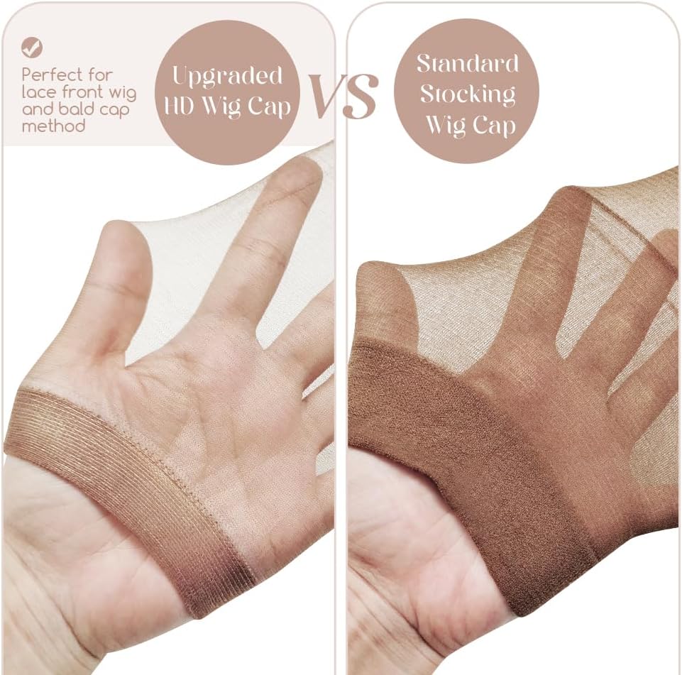 Dreamlover - bonnet perruque HD, marron foncé, 12 pièces, transparent