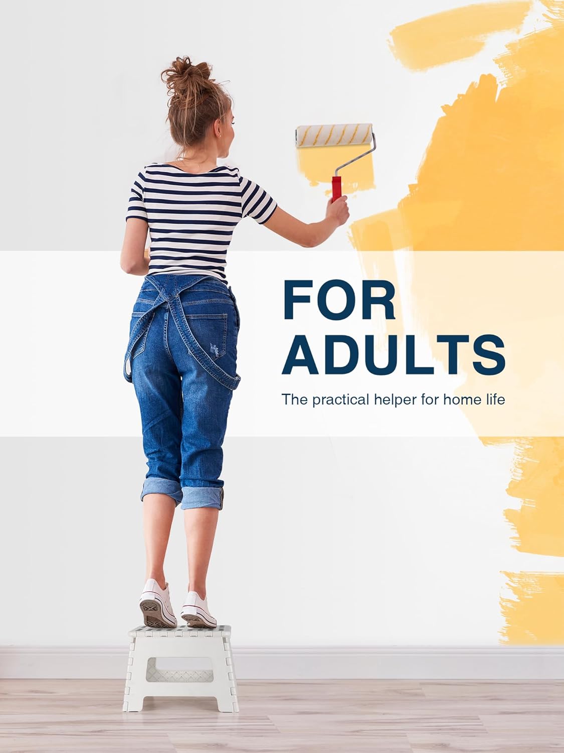 HOUSE DAY - Tabouret pliable enfant 22cm - marche pied plastique blanc