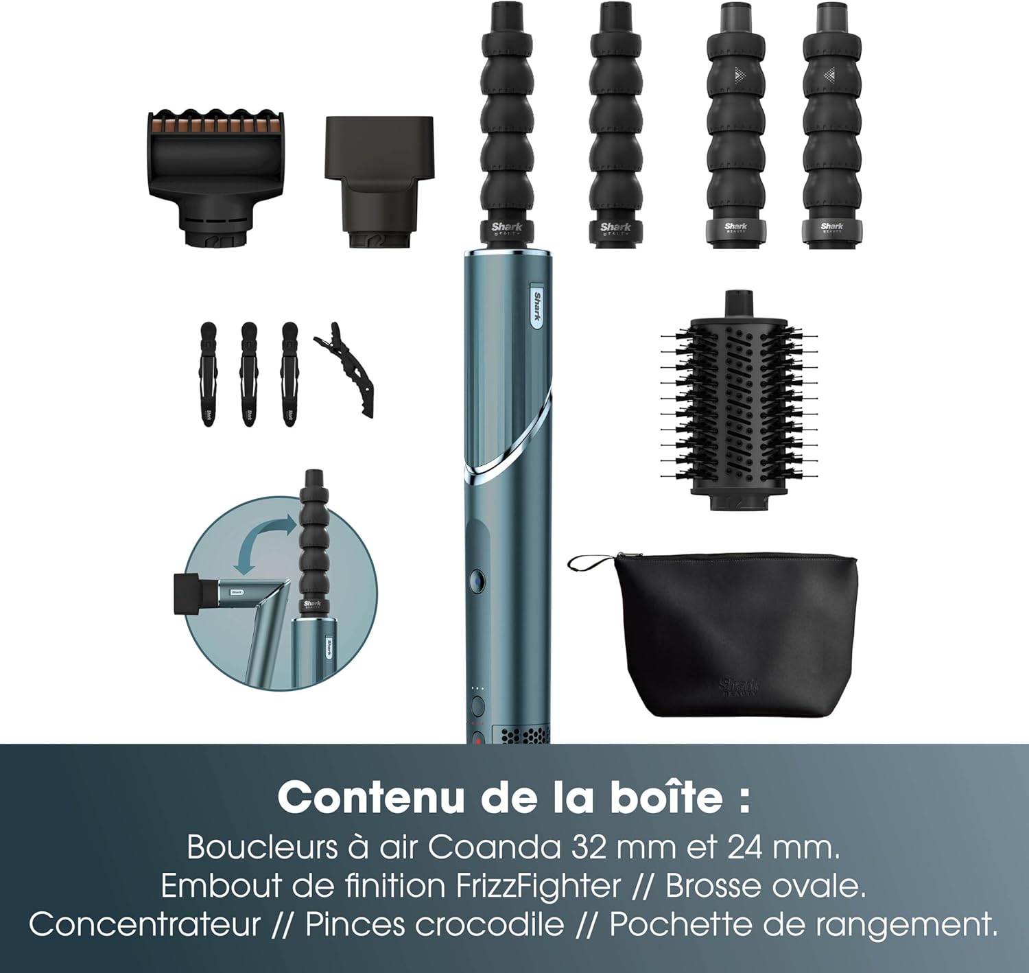 Shark - FlexStyle Air Styler - sèche-cheveux multi-accessoires, tous types de cheveux