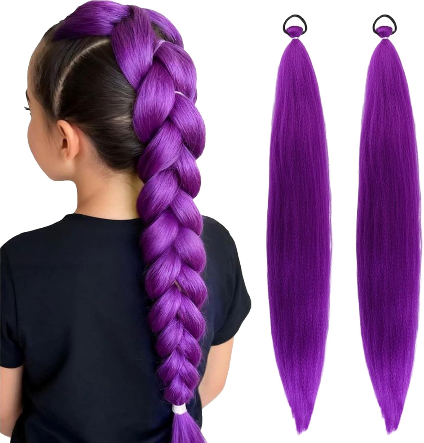Extension cheveux - tresses violettes 26