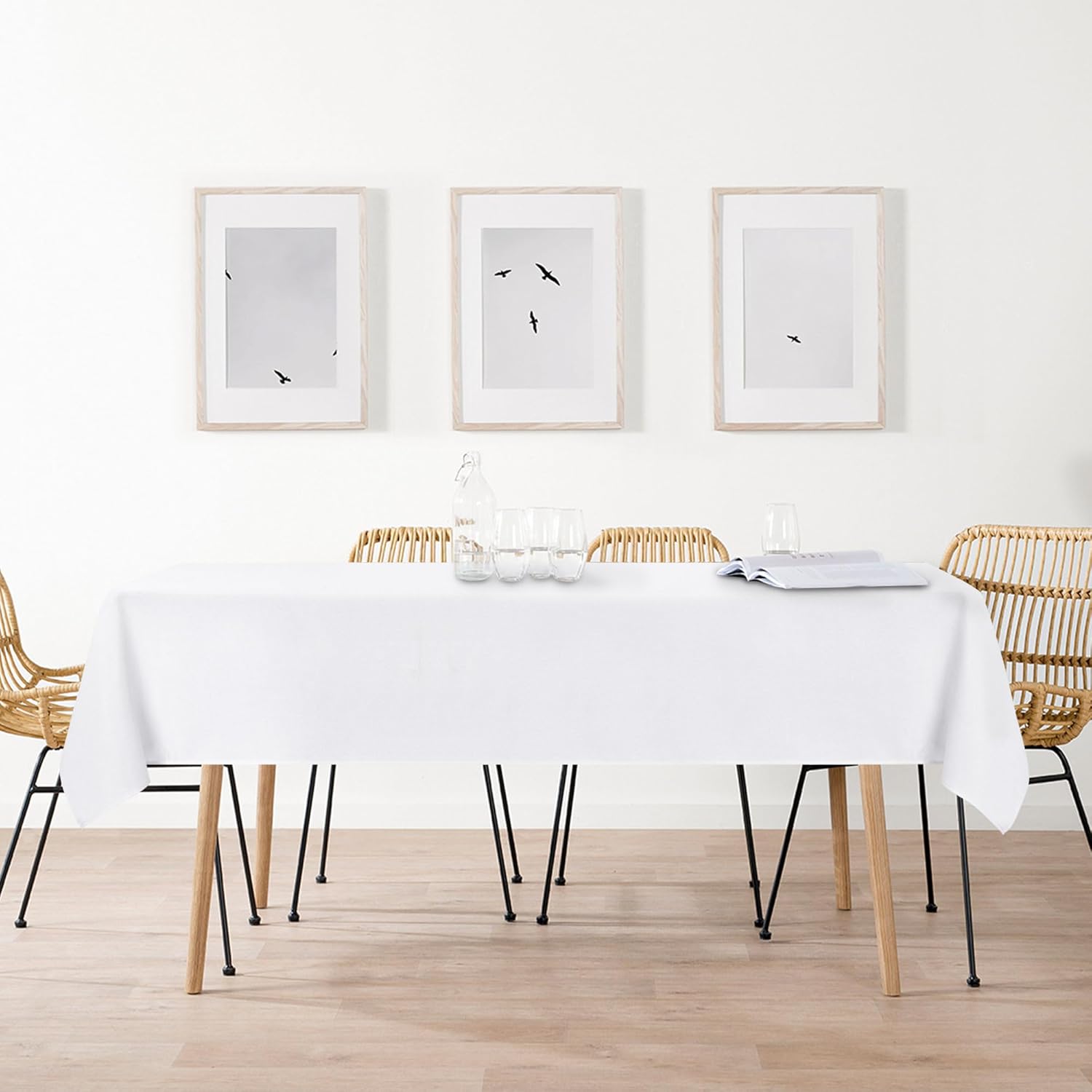 DWCN - aspect lin imperméable - 160x320cm - anti-tache, lavable