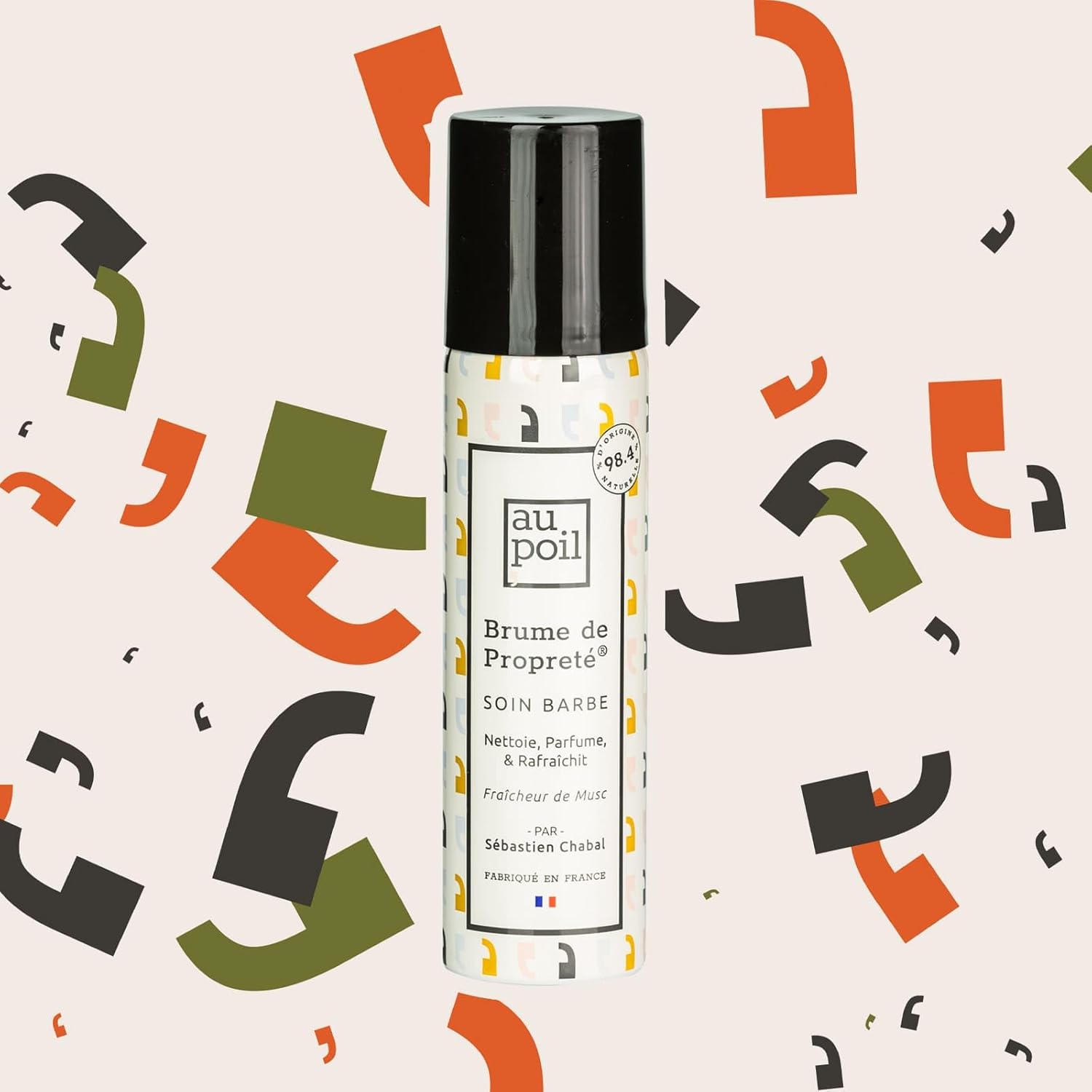 Au Poil - Brume Propreté Musc - barbe/cheveux - Fraîcheur, Sébastien Chabal