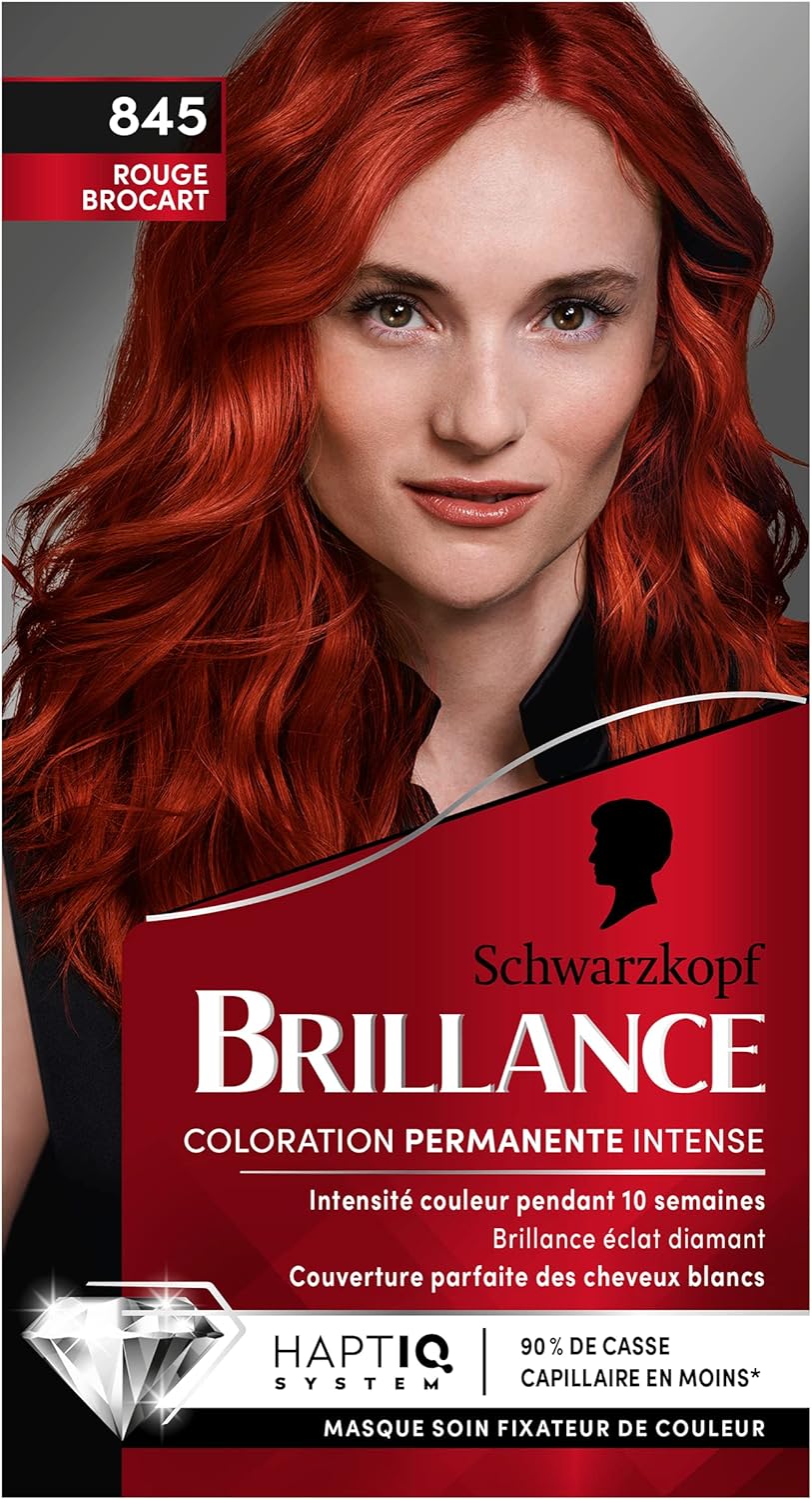 Schwarzkopf - Brillance - coloration intense, couvre cheveux blancs, soin couleur - Rouge Brocart 845