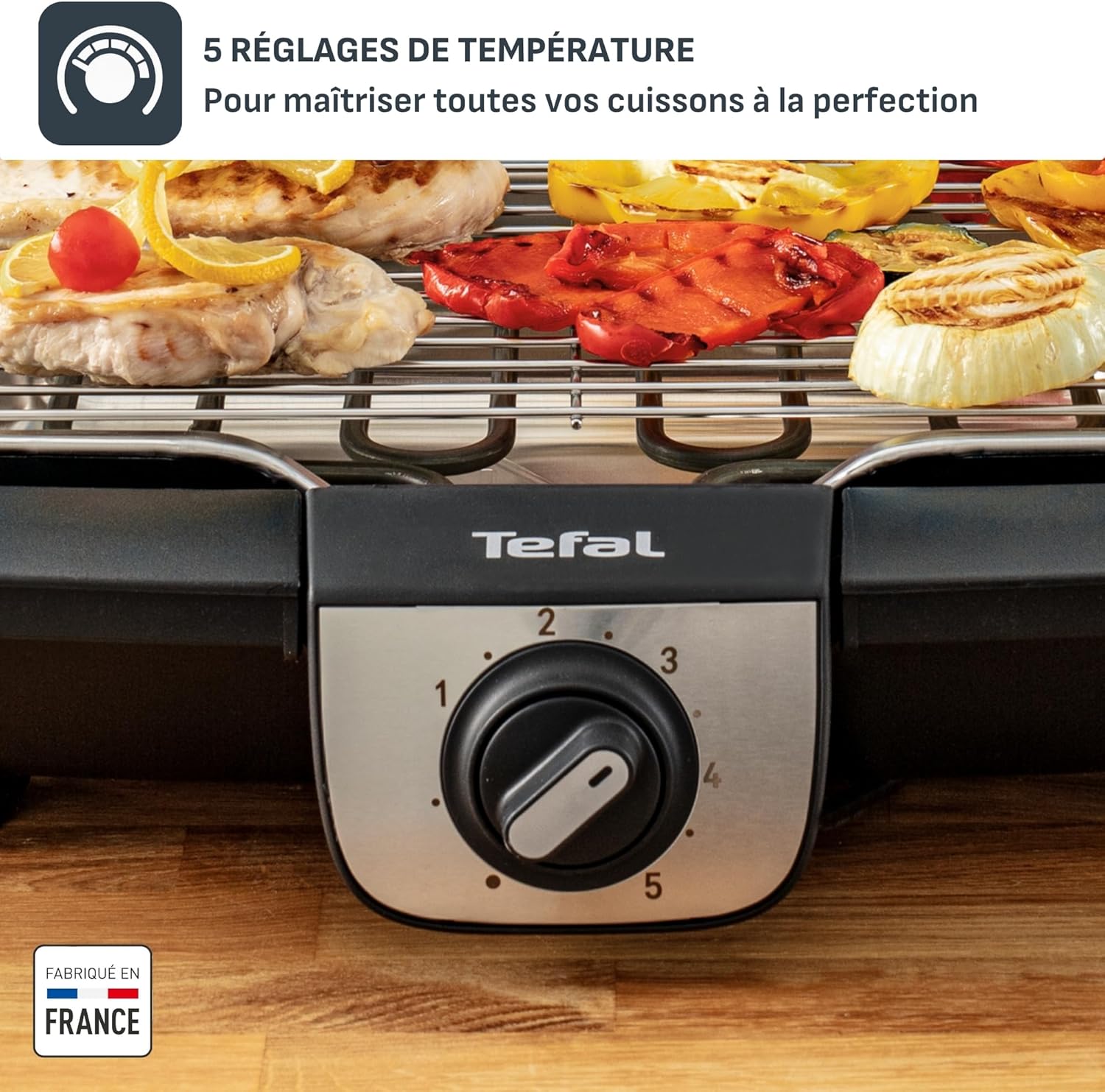 Tefal - Easy Grill 2en1 - plancha & barbecue, 2100W, plaque incluse - YY3818FB