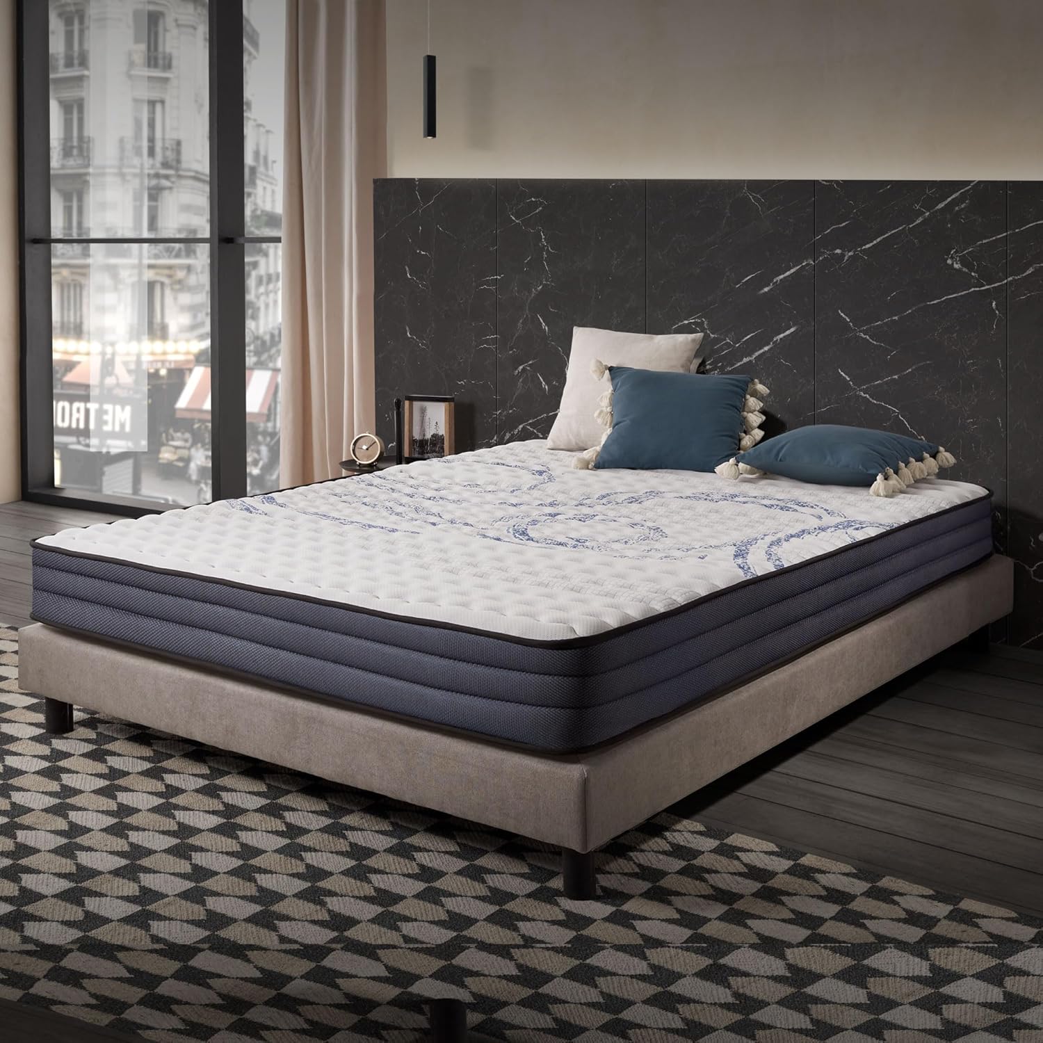 Matelas PerfectSleep - 140x190 cm - Mousse mémoire, 21 cm, 7 zones, réversible