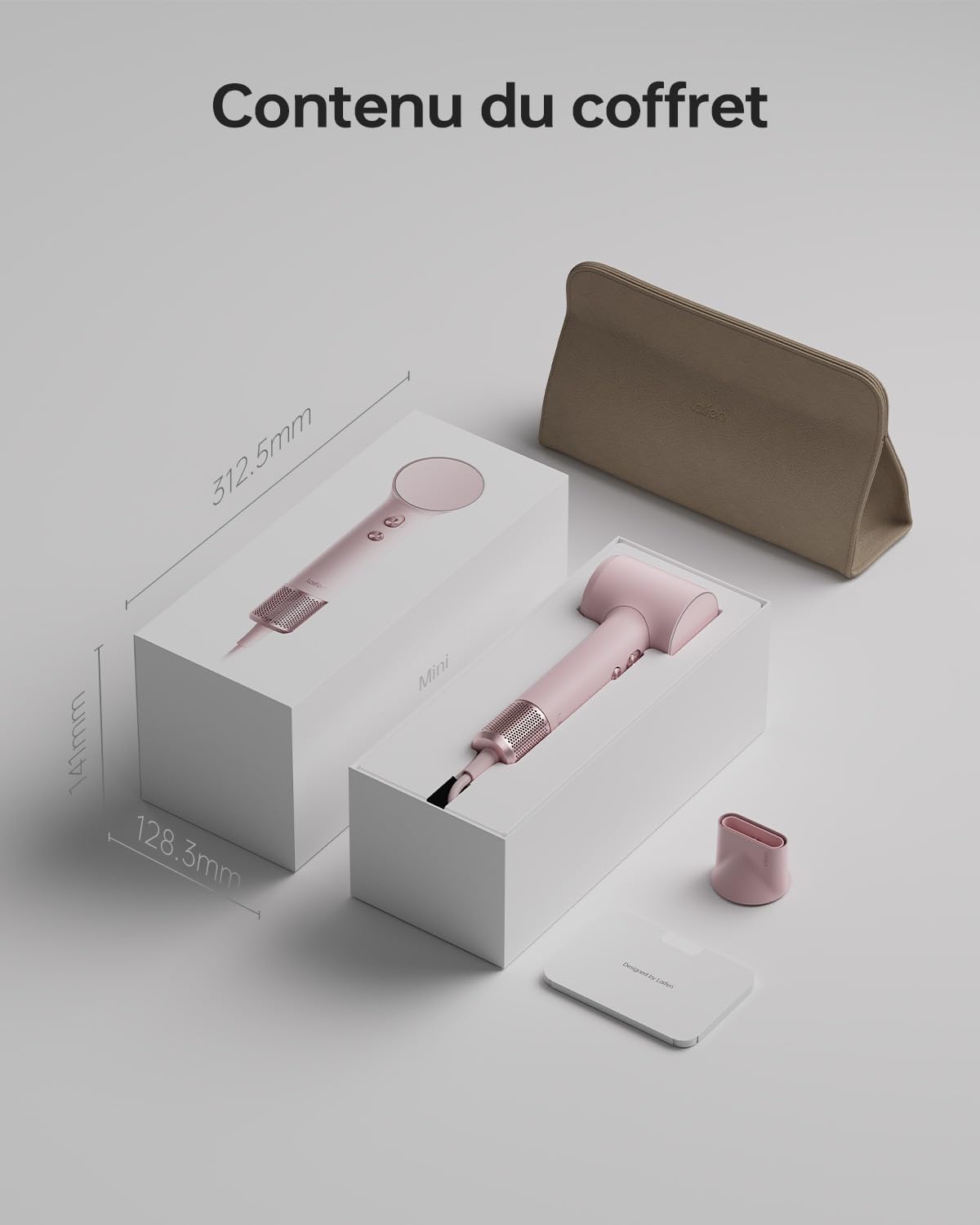 Laifen - Sèche-cheveux Mini - 299g - moteur brushless, ions, séchage rapide, 200M