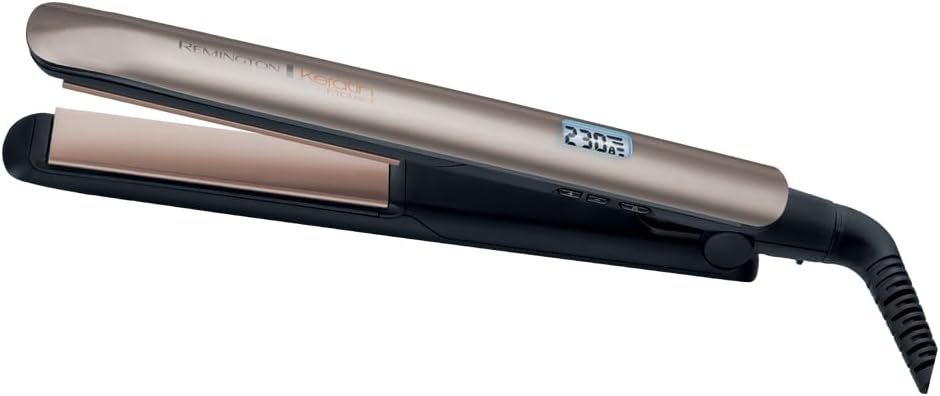 Remington - Lisseur Protect - céramique, écran LCD, 10 temp., soin kératine & huile d'amande - S8540