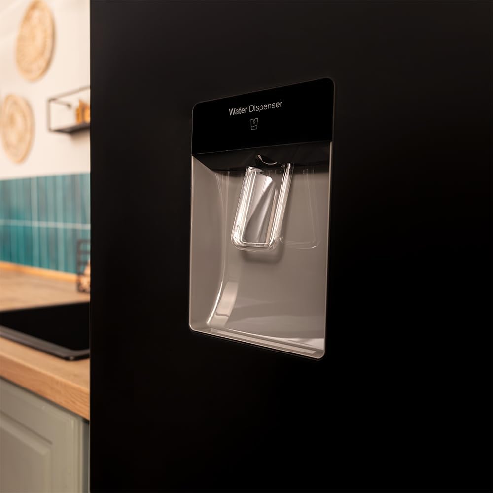 Cecotec - Bolero CoolMarket Combi 250 - 250L, No Frost, distributeur eau, porte réversible, LED, classe D, WD Black Glas