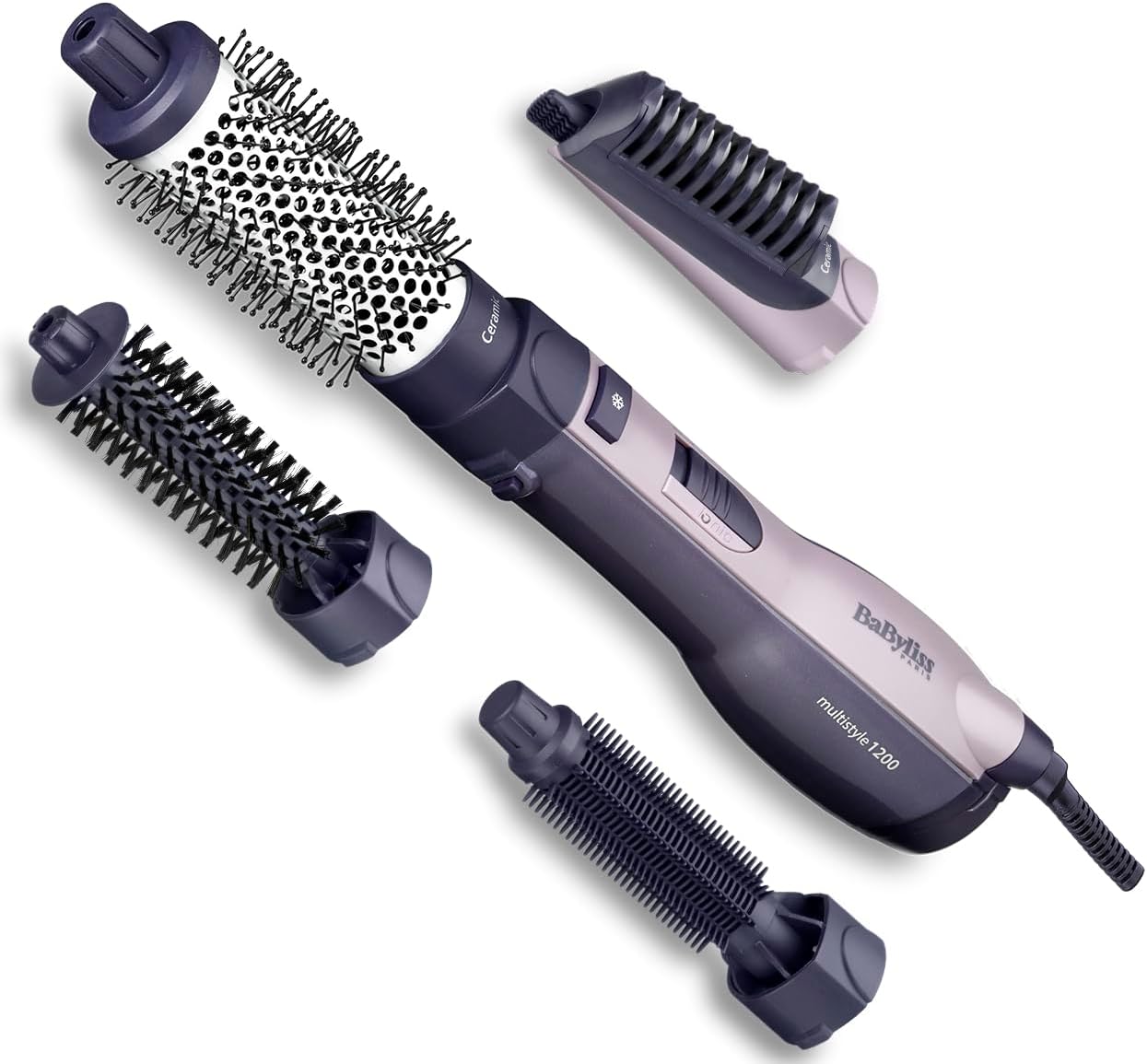 BaByliss - brosse soufflante multistyles - ionique, céramique, 4 accessoires, noir - AS121E