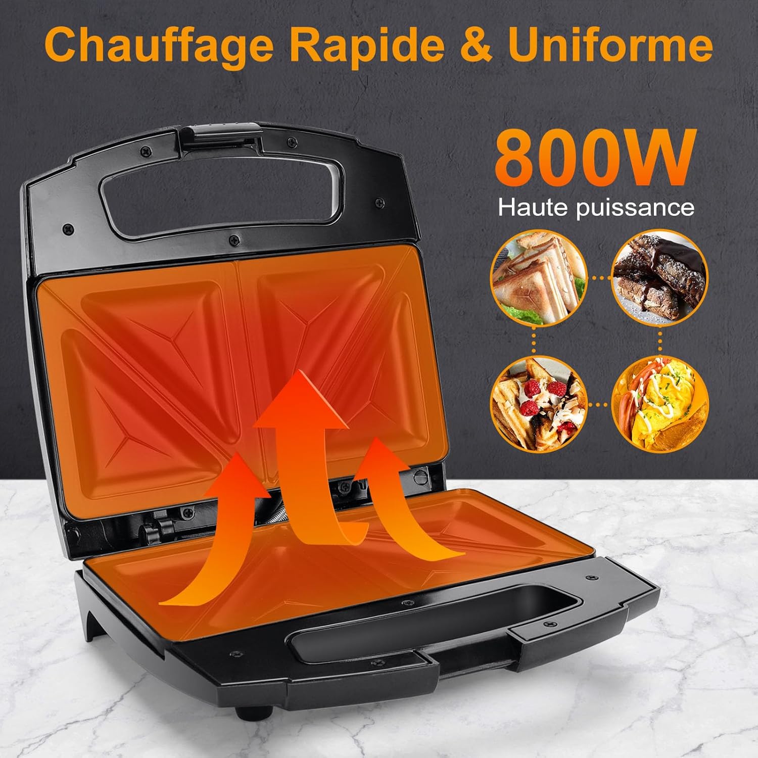 Aigostar - Lamo - 800W - plaques triangulaires, poignée froide