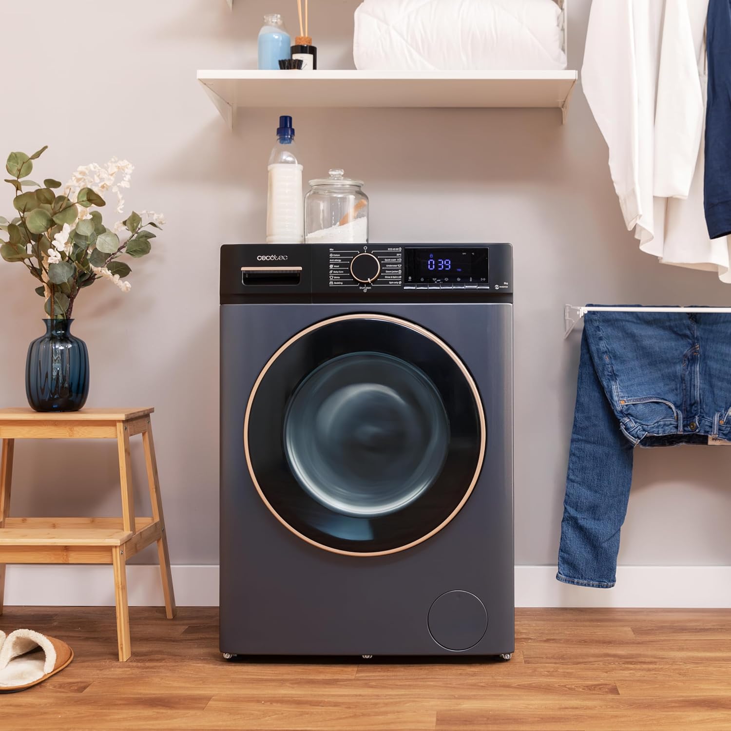 Cecotec - Bolero DressCode 10610 - 10 kg - Inverter, Vapeur, 1400 RPM, 15 programmes, Ice Blue, 10610