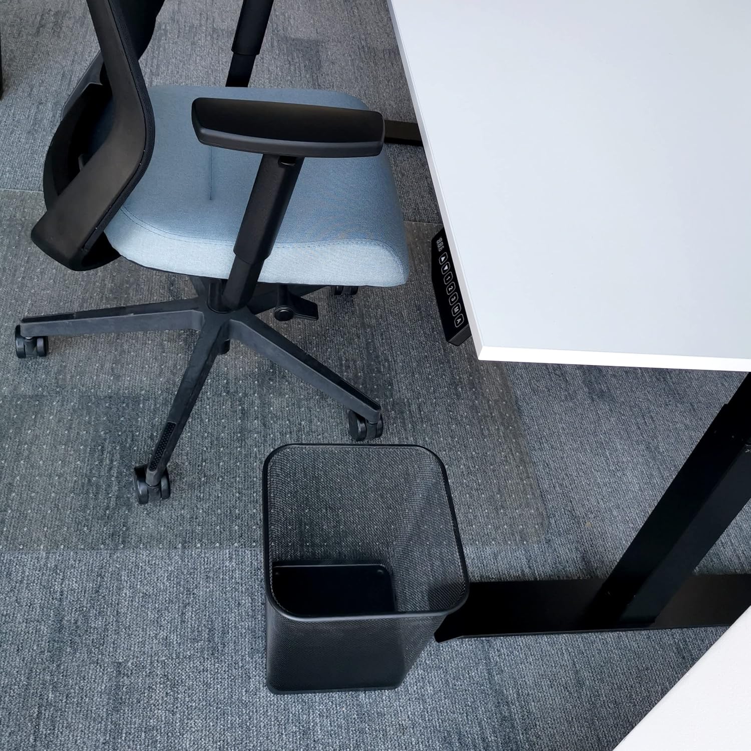 D.RECT - Poubelle bureau treillis métal 18L - noire, résistante