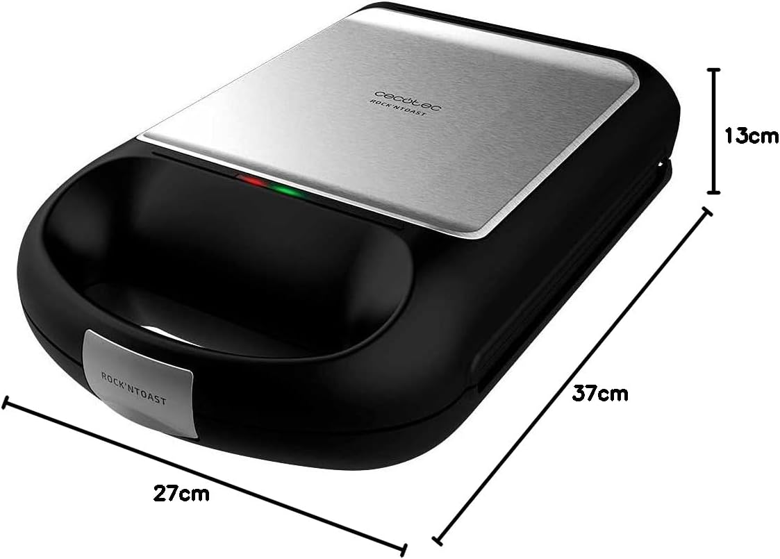 Cecotec - Rock’nToast Family - 4 sandwichs, 1500W, inox, antiadhésif