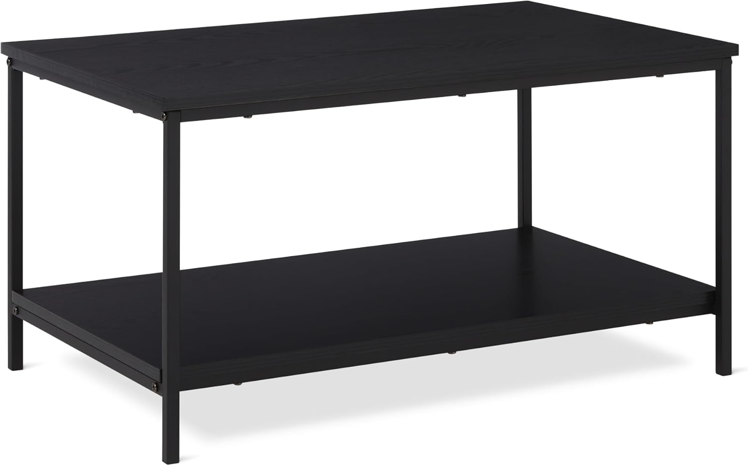 maxxi-dealz Basics - Table Rectangulaire Moderne - 50,5x80x42cm - étagère inférieure, noire