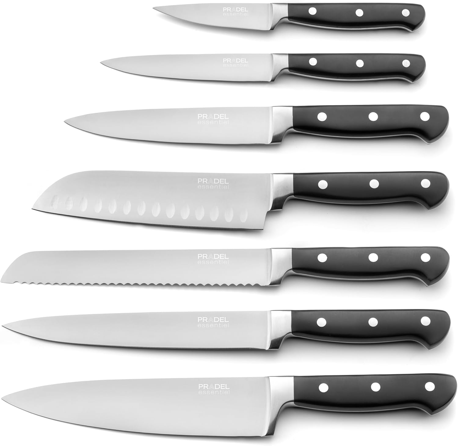 Blason - Set 5 couteaux inox 13C, finition satinée, noir