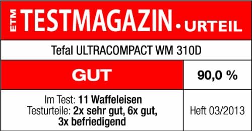 Tefal – Gaufrier cœur, plaques antiadhésives, 1000W, WM310D
