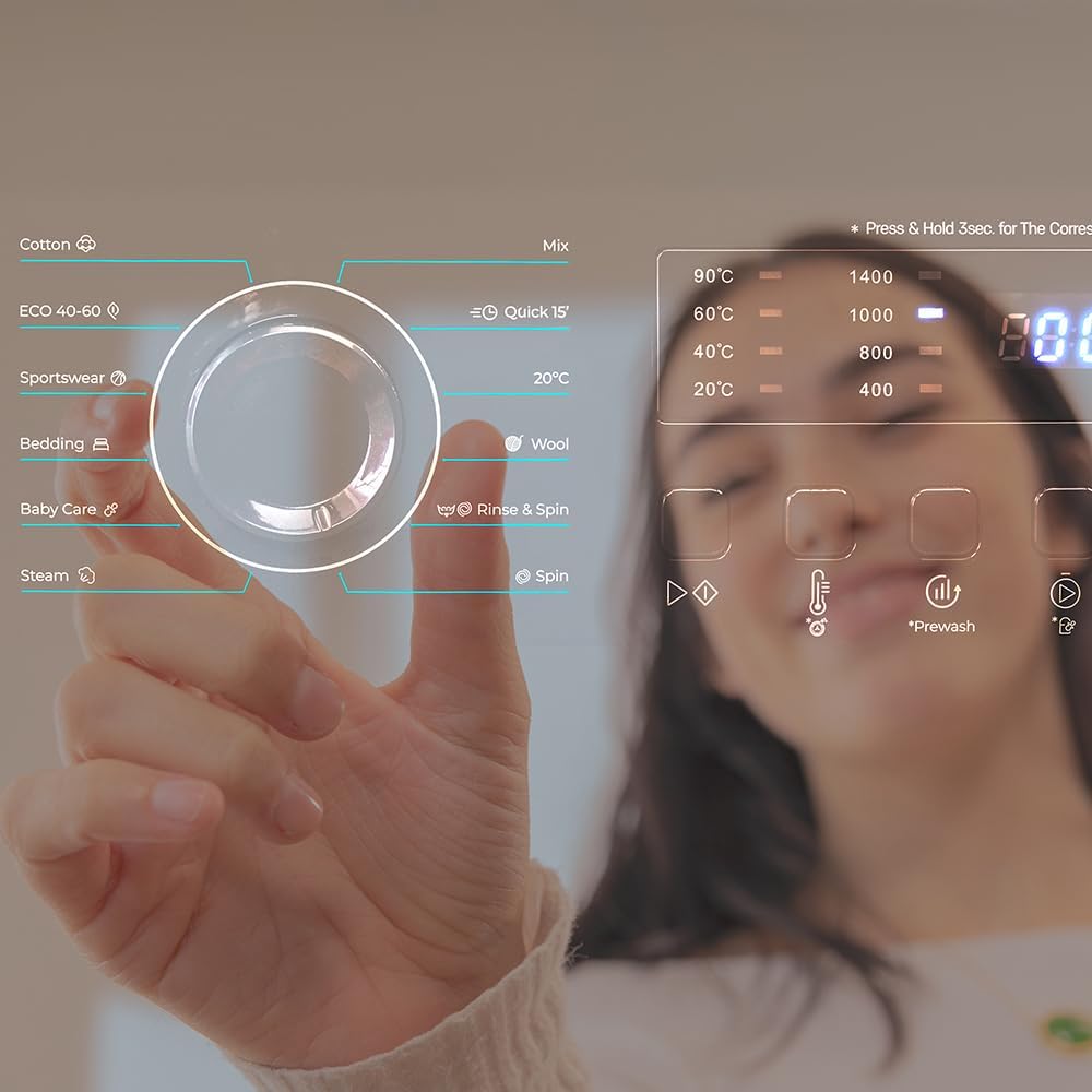 Cecotec - Bolero DressCode 7150 - 7 kg - 1400 tr/min, classe A, vapeur, Inverter Plus, sécurité enfant