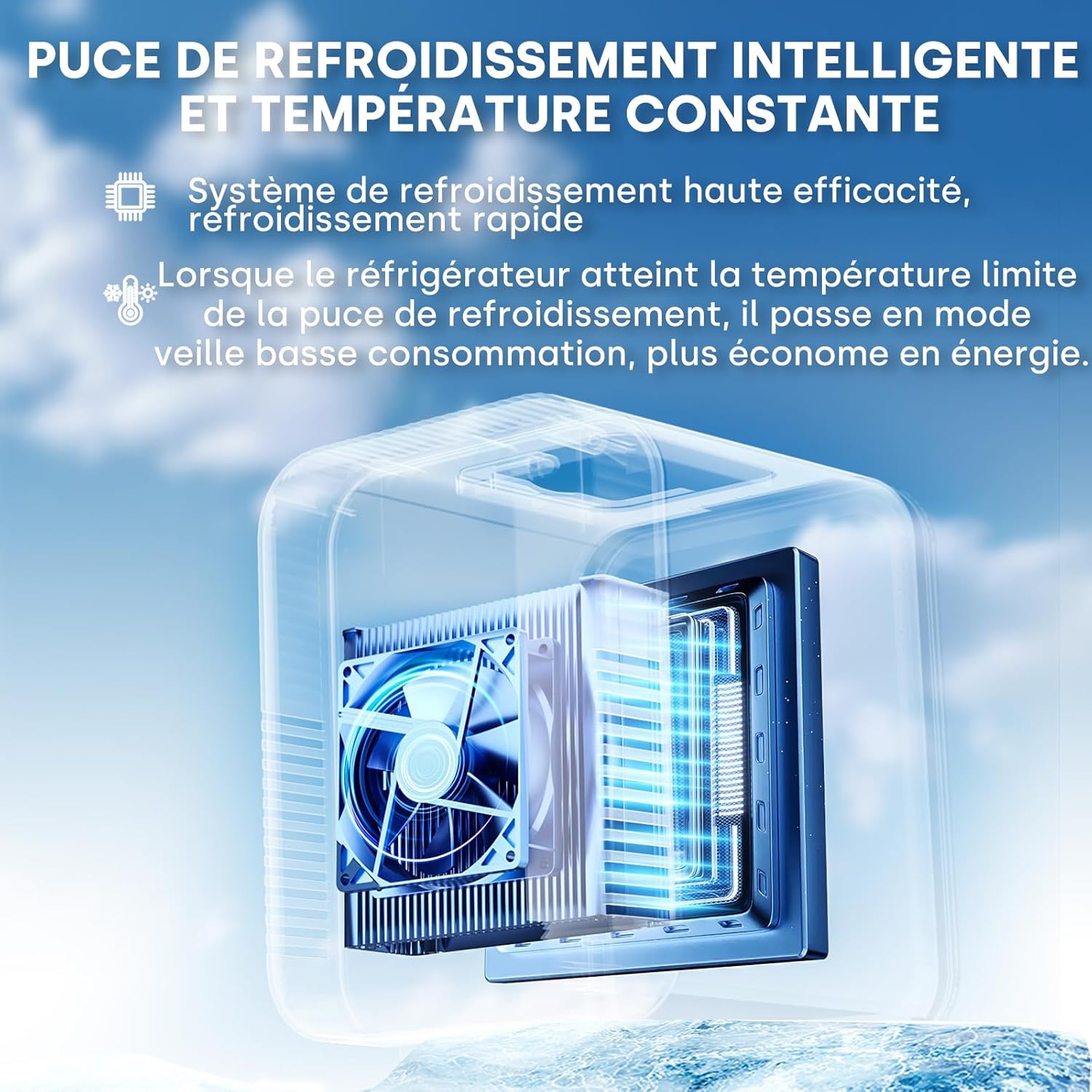 Enventor - Mini-Frigo 4L - compact, 6 canettes, 12V/220V, froid/chaleur