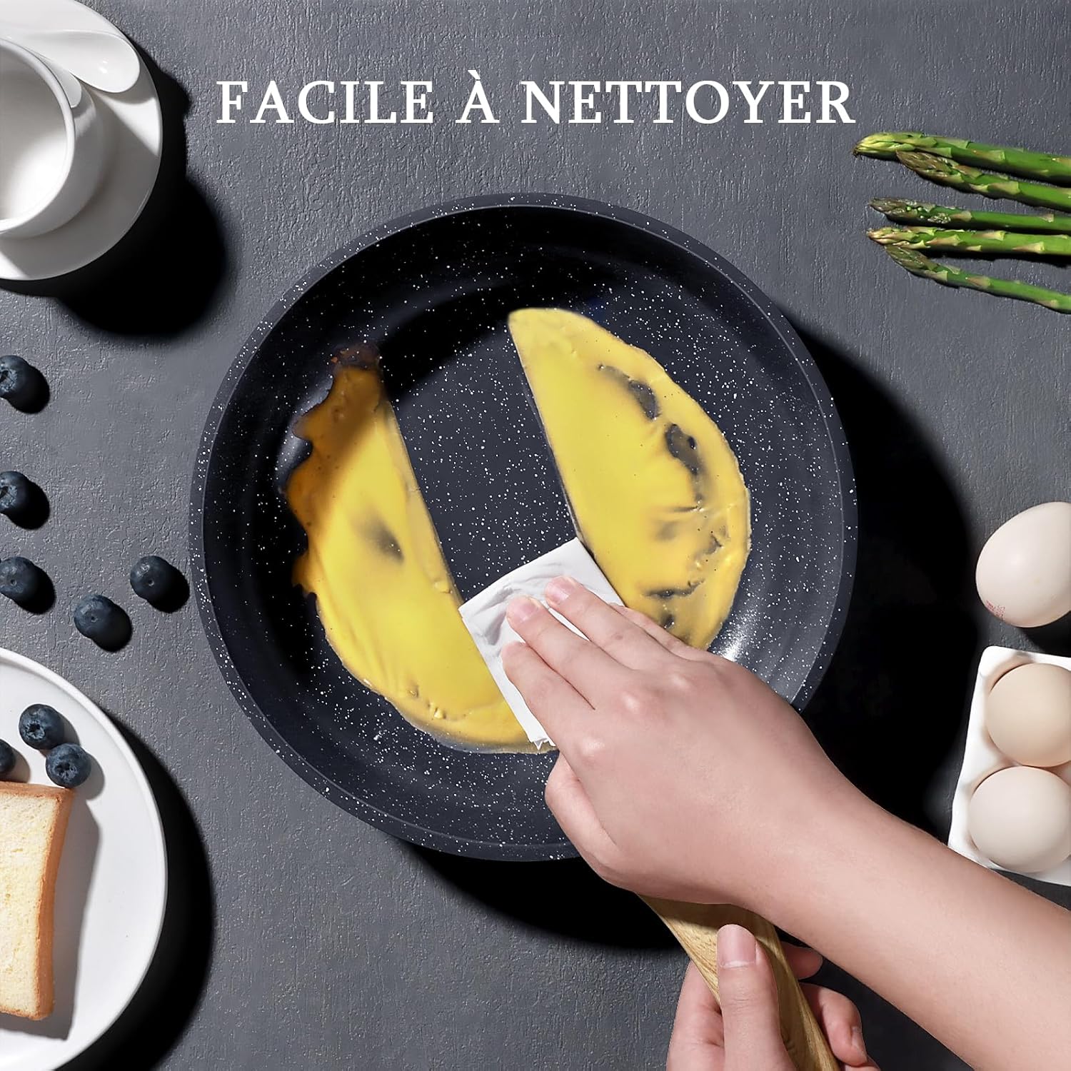 GiPP - poêle à frire granit 26cm - antiadhésive, induction, lave-vaisselle