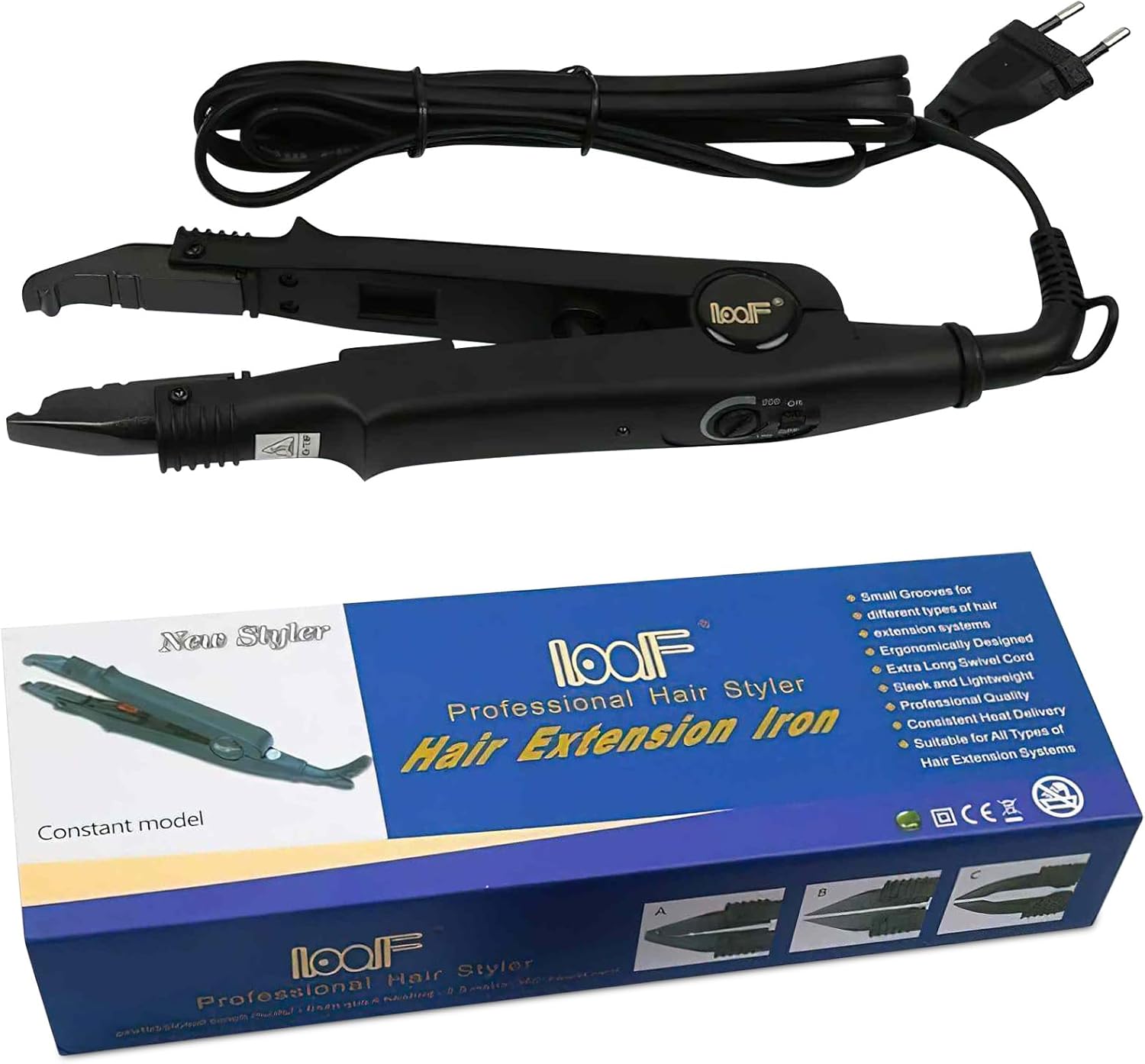 Qliver - Pince Chaleur Pro - température constante, pour extensions, effet soyeux