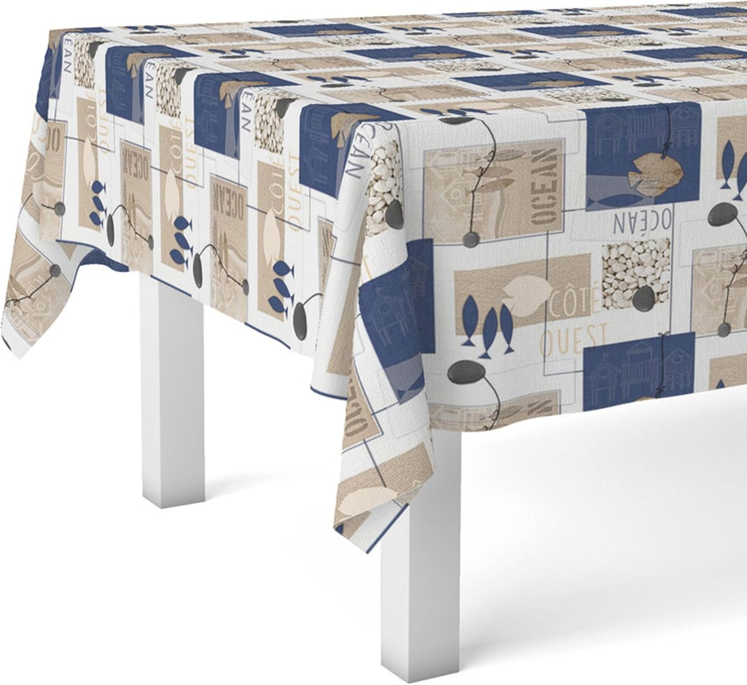 Nappe en toile cirée - rectangulaire 250x140 cm - anti-taches, imperméable, facile d'entretien