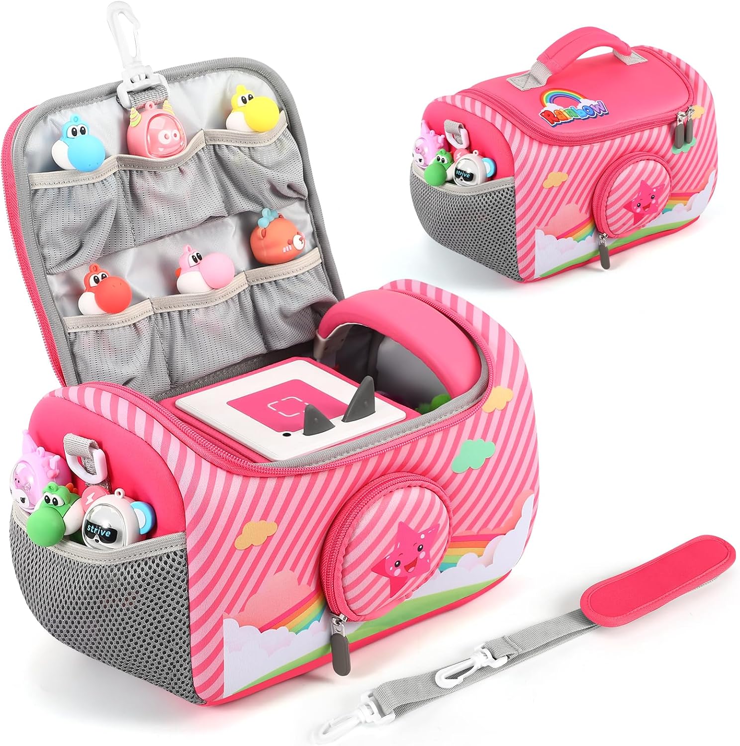 Étui de transport Toniebox - organiseur sac rose - compartiments accessoires - kit de démarrage 1&2