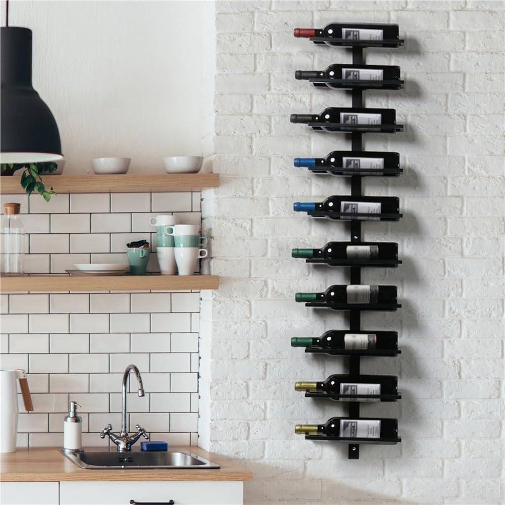 Yaheetech - étagère à vin mural - 126 cm - métal, 10 bouteilles