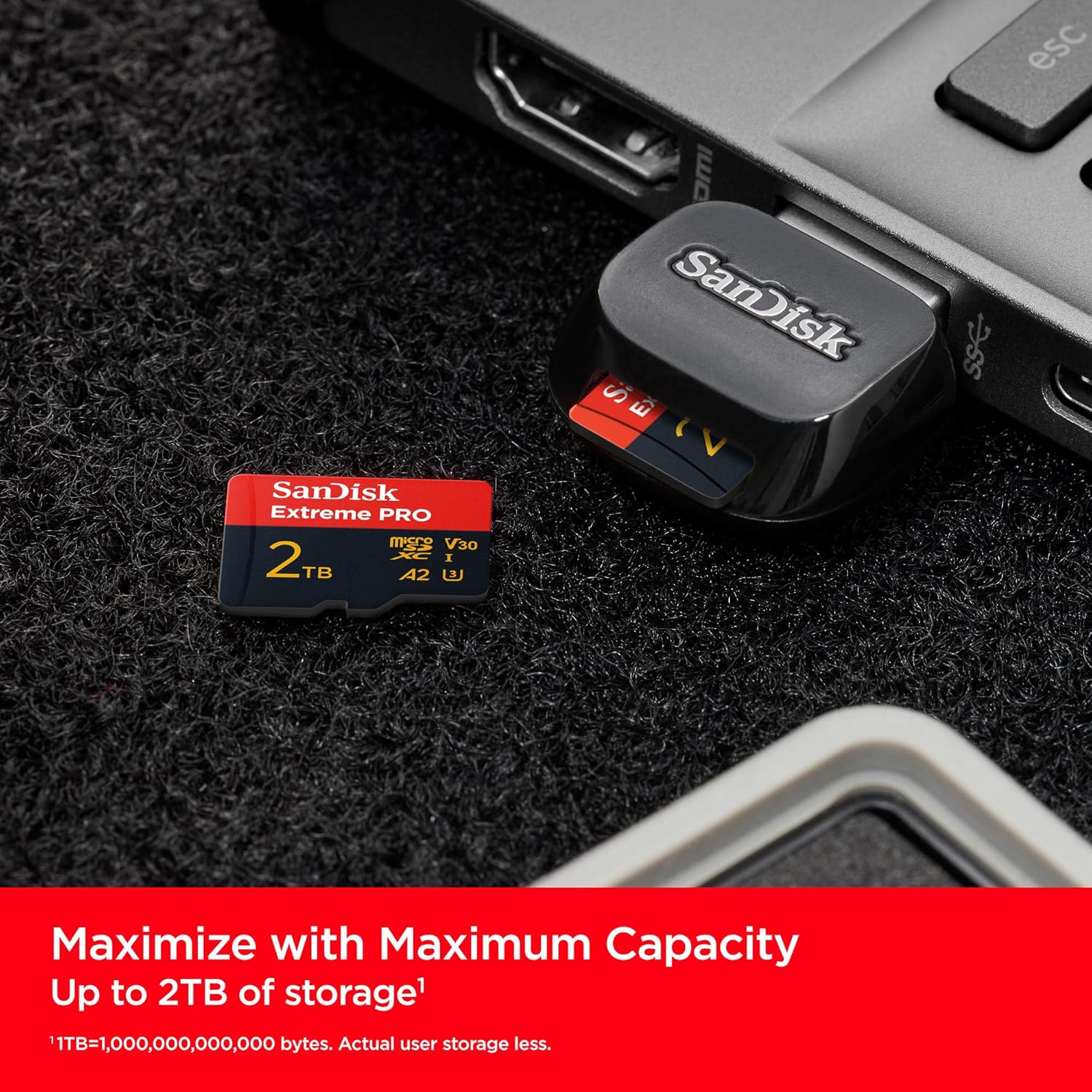 SanDisk - Extreme PRO microSDXC 2 To - 250 Mo/s, 4K, A2, UHS-I, V30