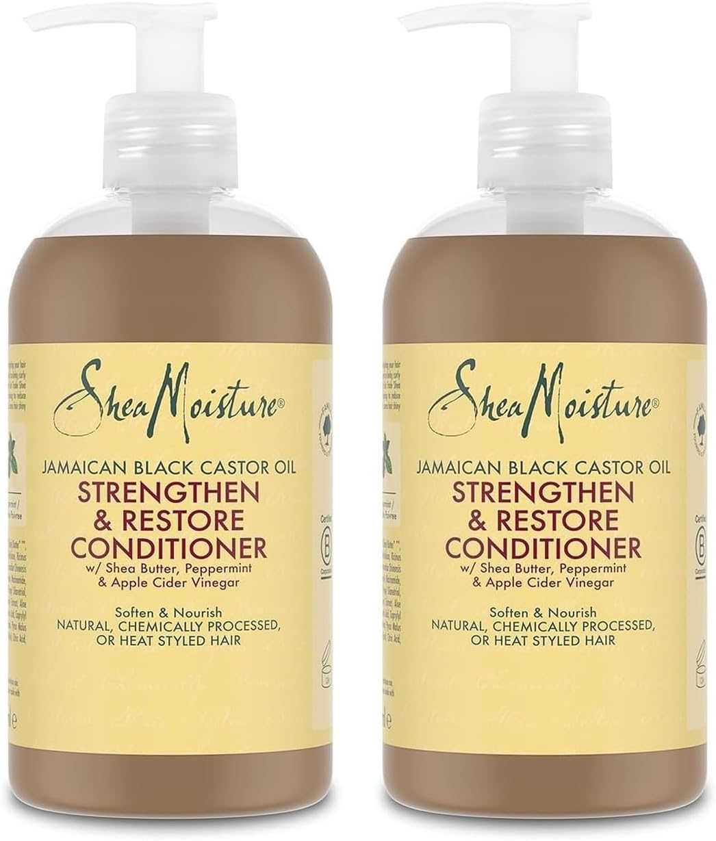 SheaMoisture - Strengthen & Restore après-shampooing 2x384ml - cheveux naturels, traités