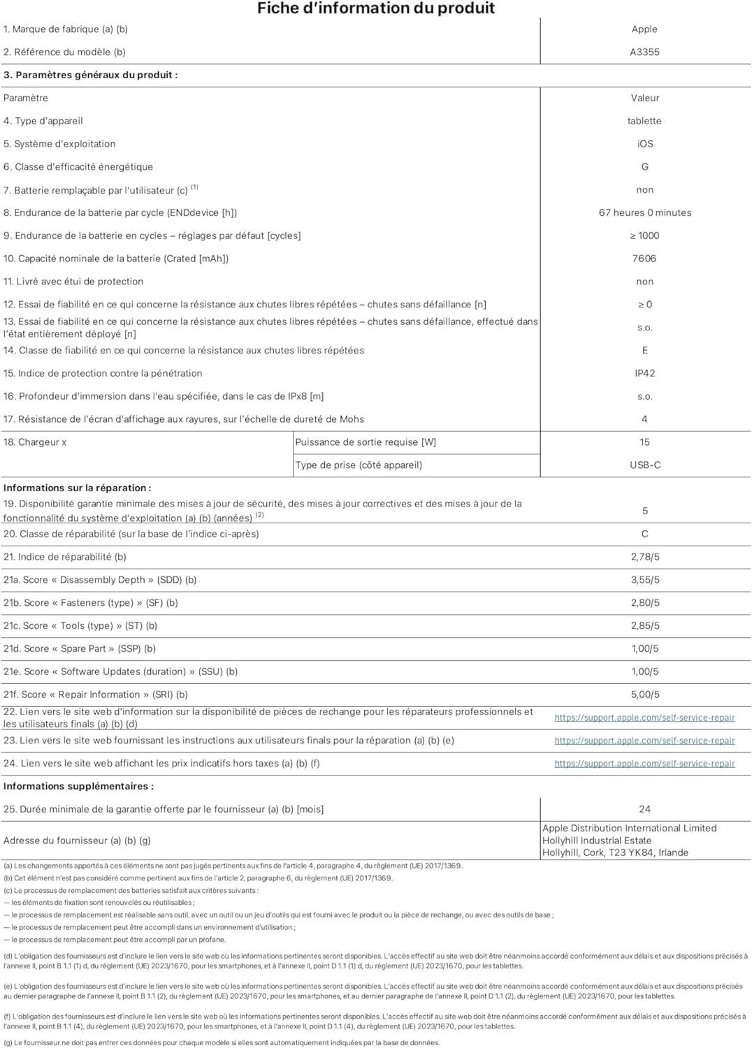 Apple - iPad (série A16) 11