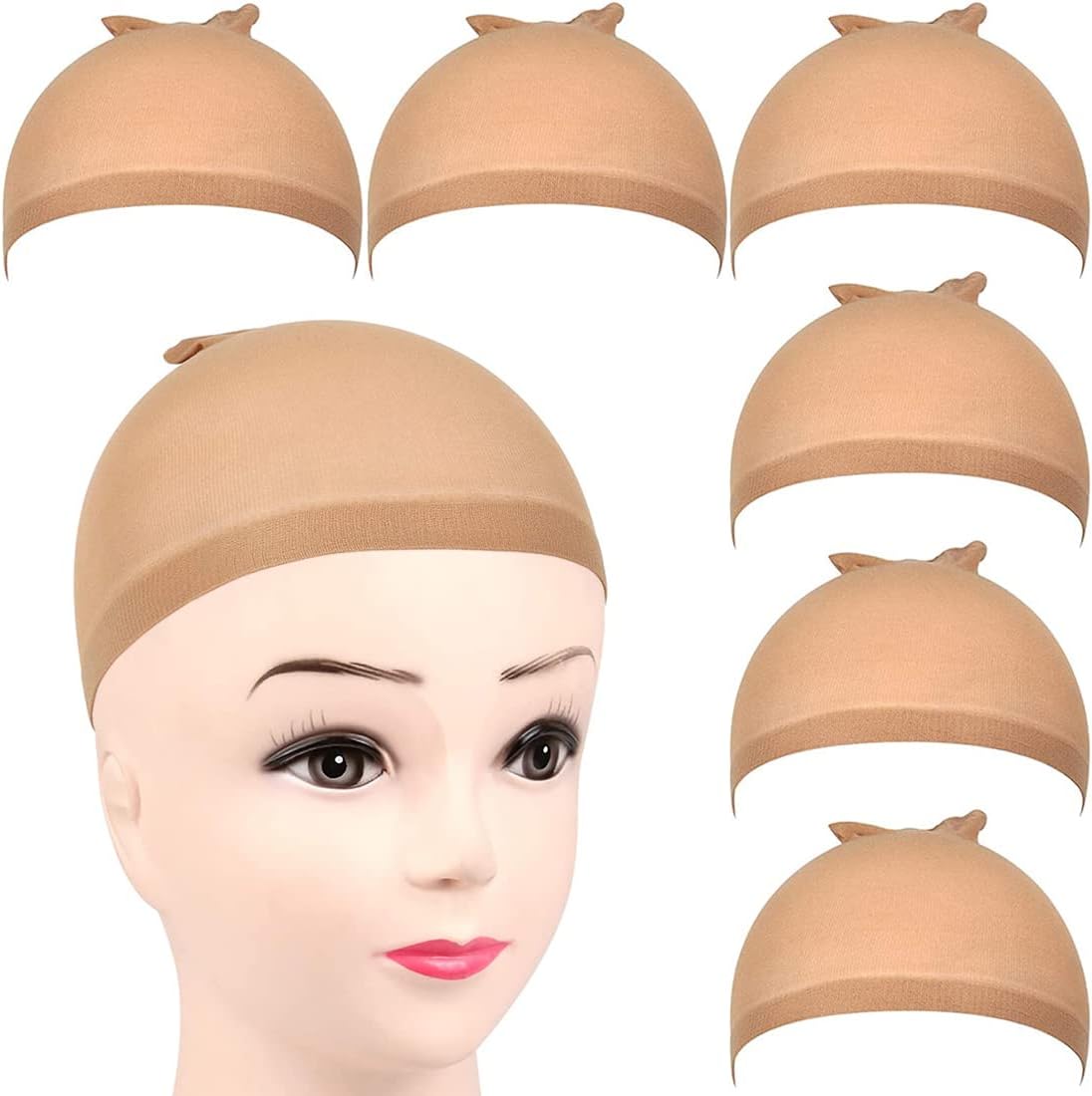 Casquettes de perruque - 6 pièces - nylon extensible doux, respirant, unisexe