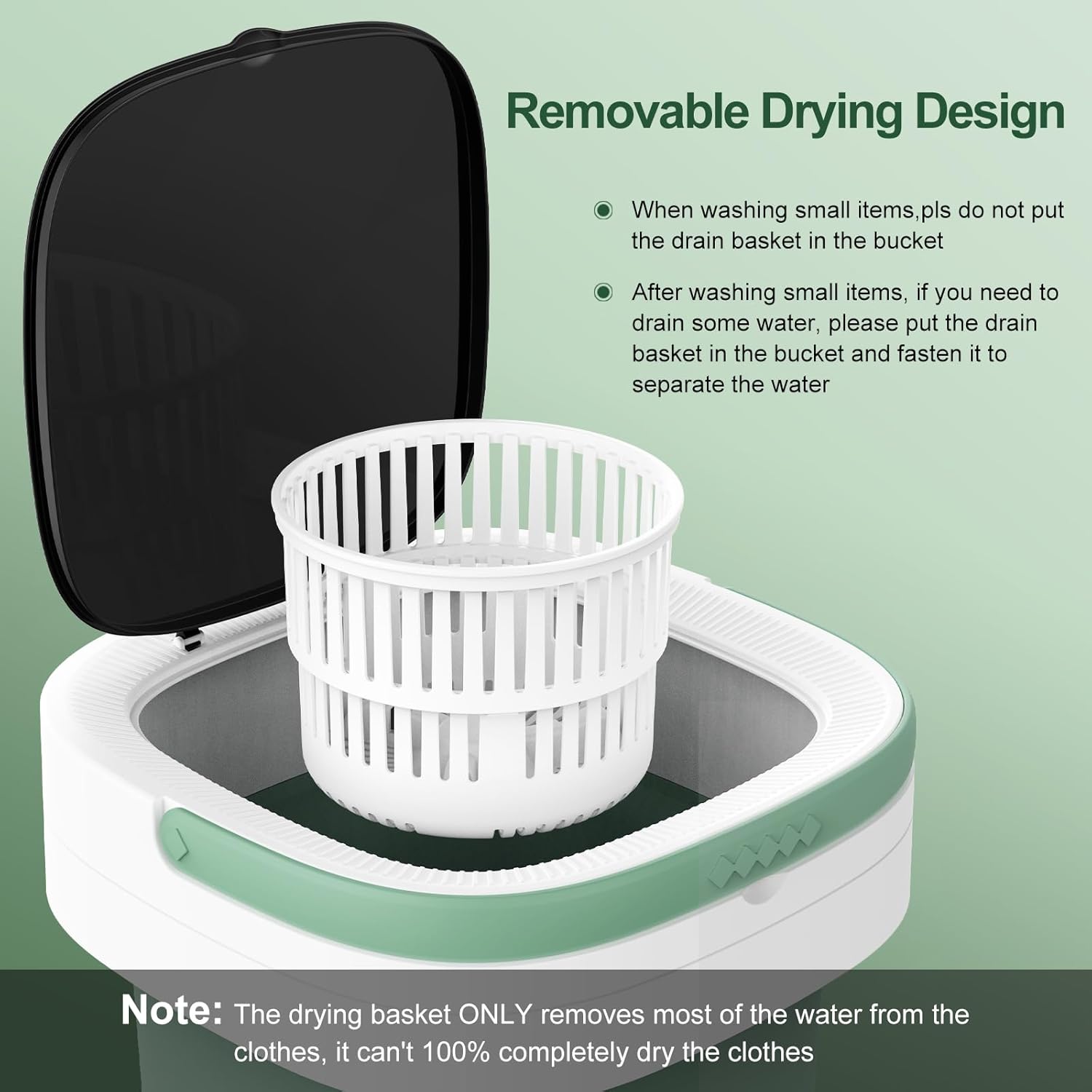 Mini machine à laver - 12L - 3 modes, pliable, panier essorage