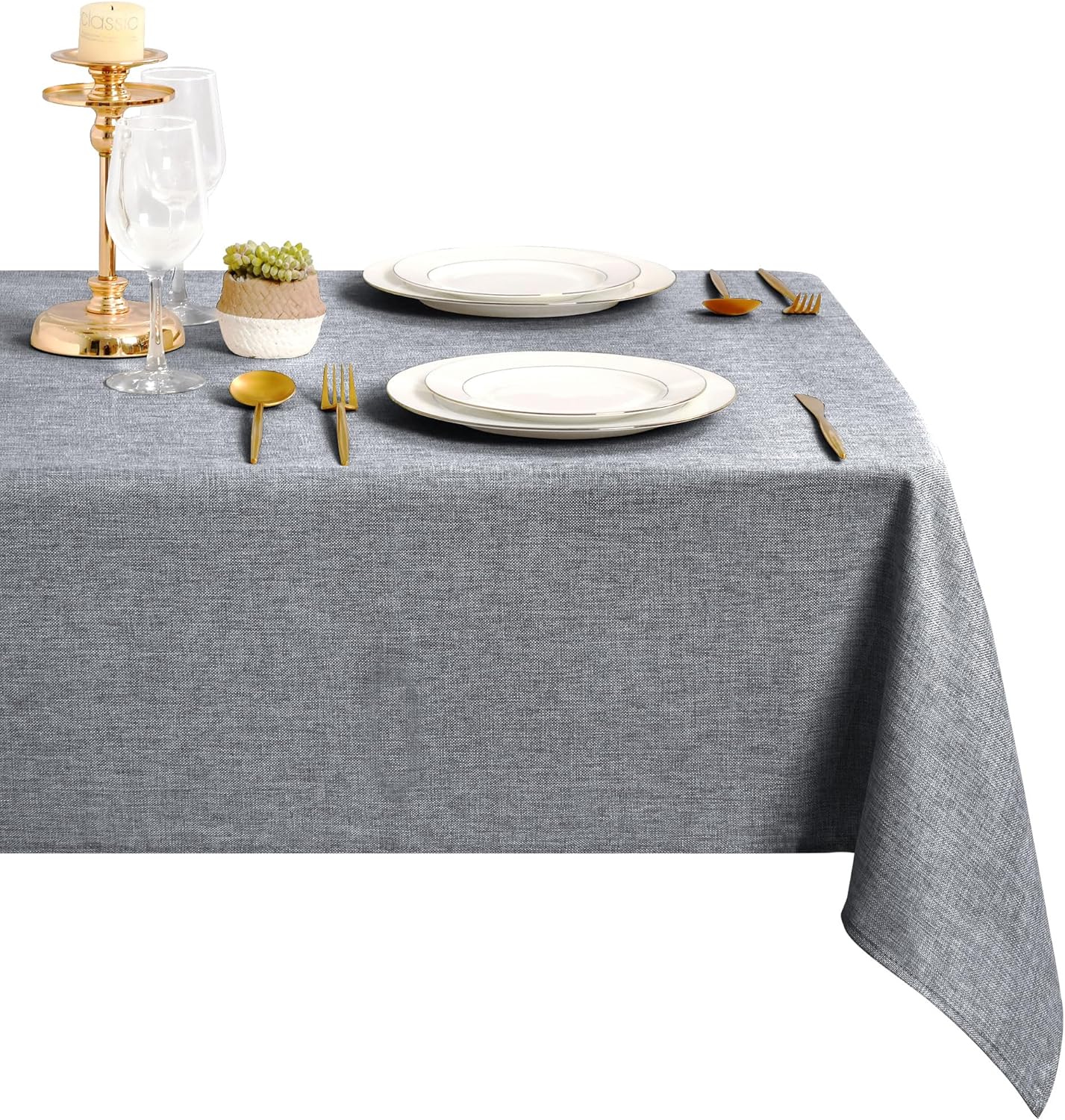 DWCN - nappe aspect lin moderne - 135x240cm - lavable imperméable