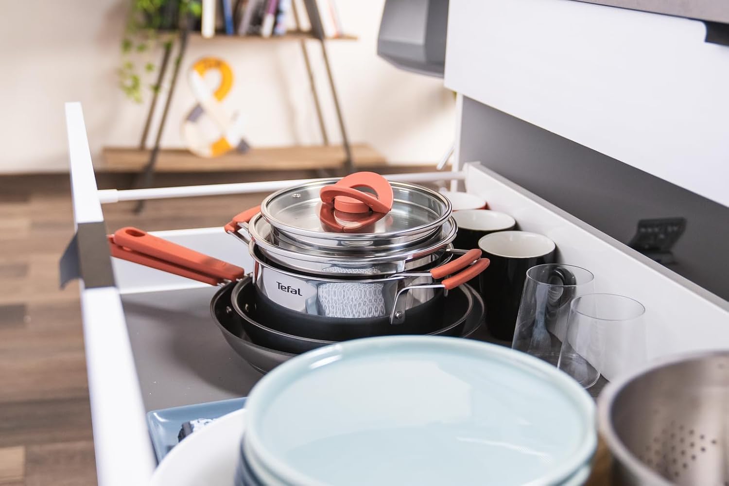 Tefal - Opti'Space batterie cuisine 13 pièces inox, induction, garantie 10 ans, G721SD74