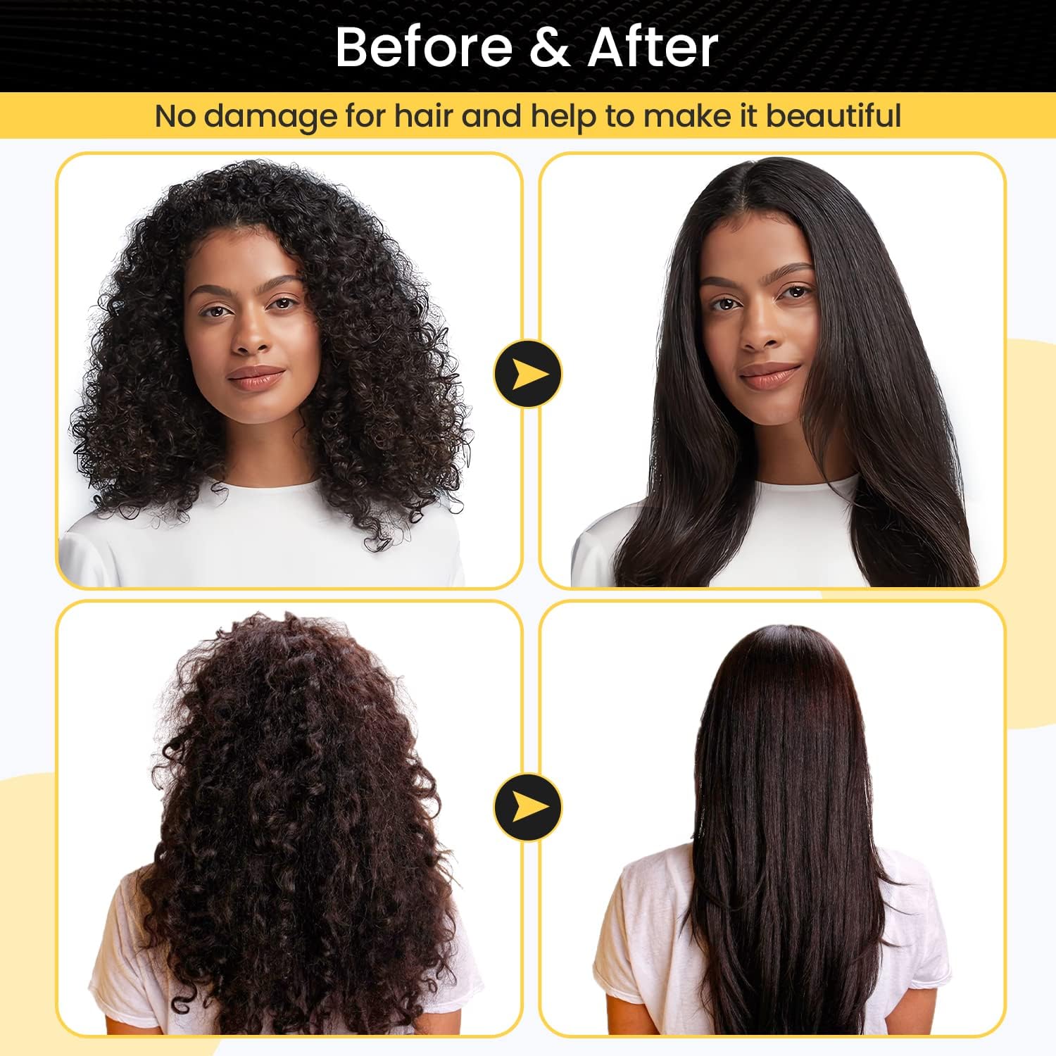 Peigne chauffant électrique - fer à lisser cheveux afro - professionnel - réglage température