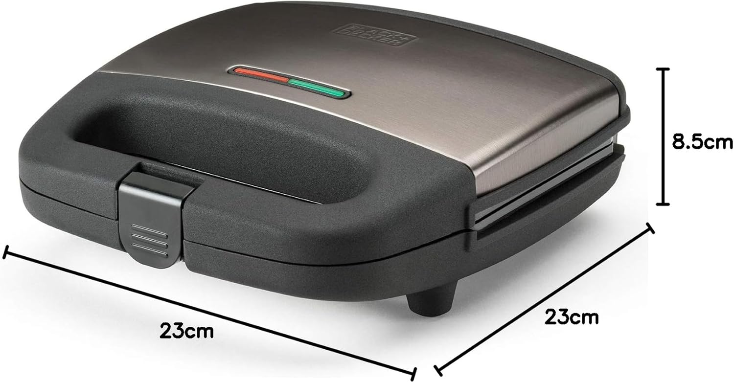 BLACK+DECKER - machine à sandwich inox - compact - 750W - ES9680070B