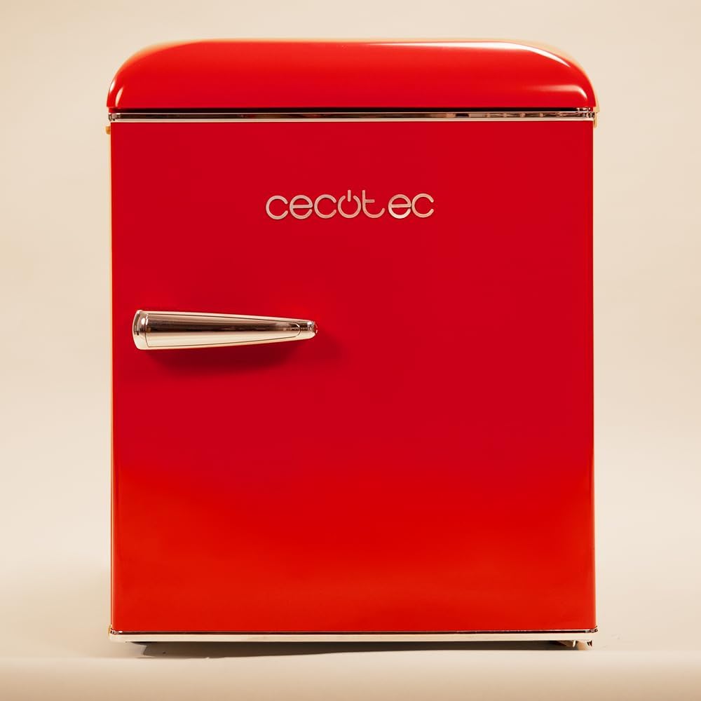 Cecotec - Bolero CoolMarket TT Origin - 55x44,7x45 cm - mini frigo rétro, 45L, classe E, bac à glaçons, poignée chromée