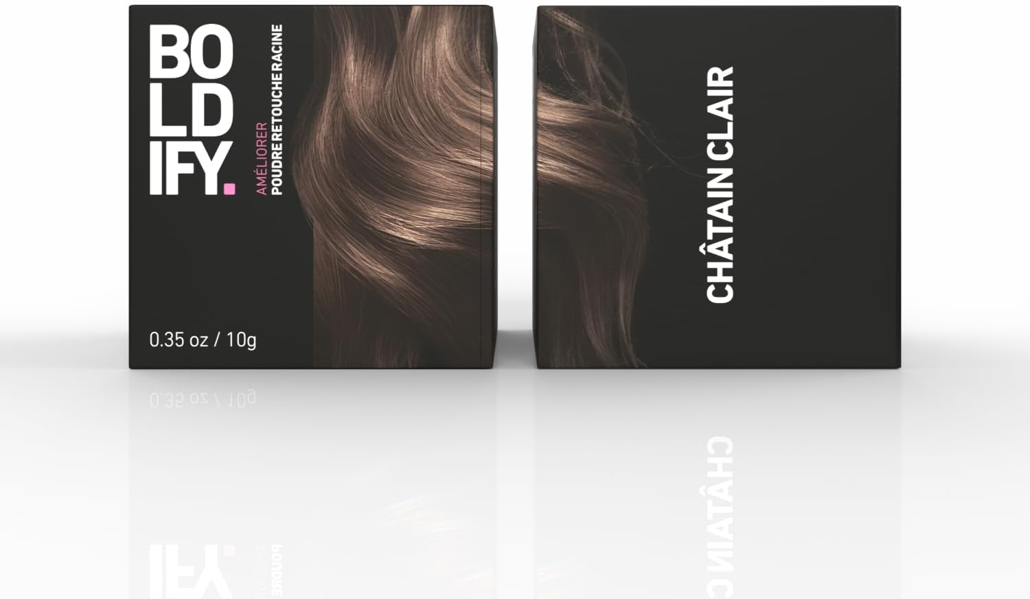 BOLDIFY - Poudre de Retouche Racines - 10g - Marron Clair, camouflage cheveux gris