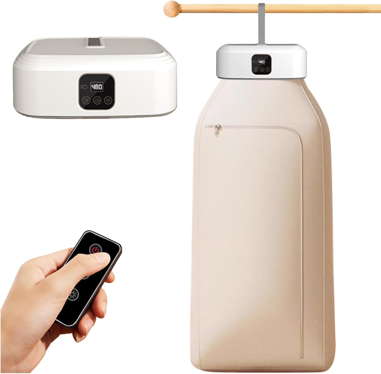 Sèche-linge portable pliable, minuterie 8h, UV, LED, chauffage PTC