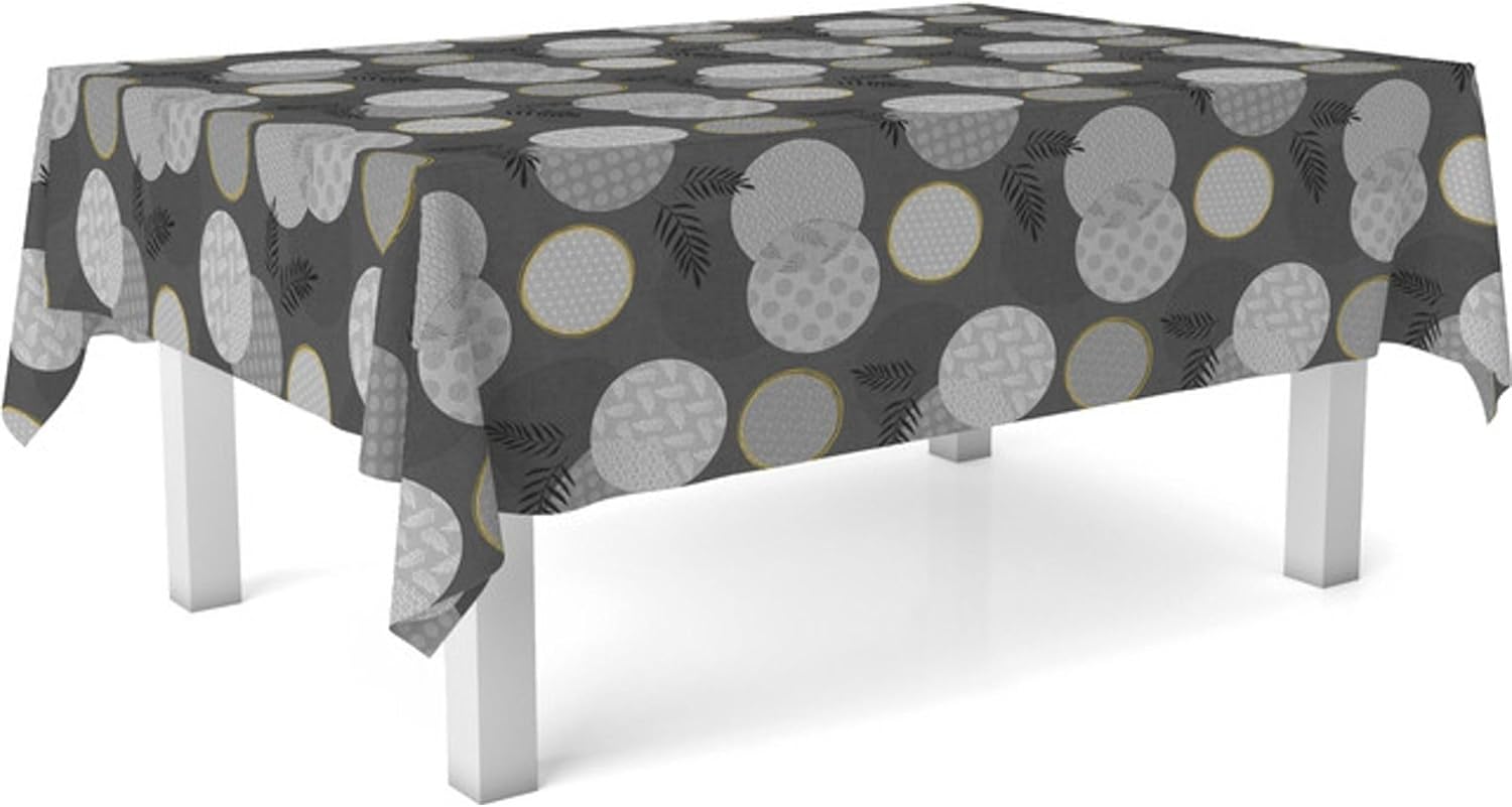 Nappe en toile cirée - Rectangulaire 140x140 cm - Anti-taches, imperméable, facile à entretenir - Lens Noir