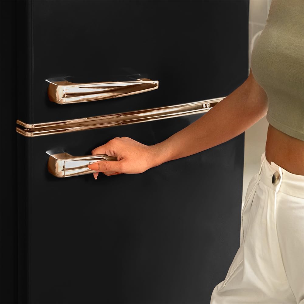 Cecotec - Bolero CoolMarket 2D Origin 215 - 215L, 148x55cm, LED, poignée chromée, étagères verre, noir